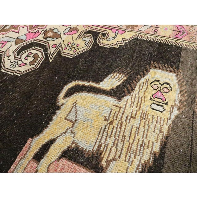 Mid 20th Century Galerie Shabab Collection Mid-20th Century Handmade Caucasian Pictorial Karabagh Gallery Rug For Sale - Image 5 of 7
