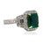 18k White gold ring with one 2.84 carat Colombian emerald and 1.63 carats of round and trapazoid diamonds 10.57 grams