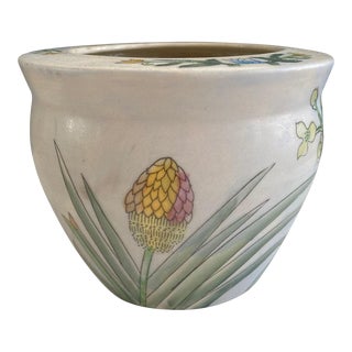1980s Vintage Matte Ceramic Bohemian Planter For Sale