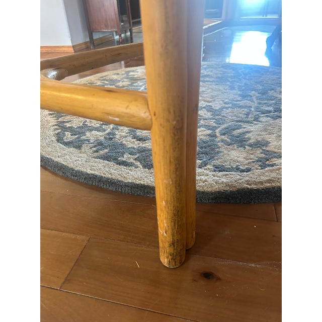 Late 20th Century Tessellated Olive Ash Burlwood and Pencil Reed Dining Table - Organic Modern For Sale - Image 11 of 17
