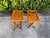 Contemporary Vintage Burnt Bamboo Folding Tray Tables, a Pair For Sale - Image 3 of 10