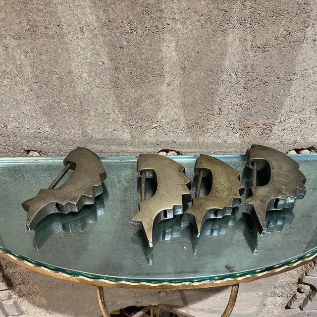 Early 20th Century 1900s Antique Korean Brass Fish Locks Set of Four For Sale - Image 5 of 9