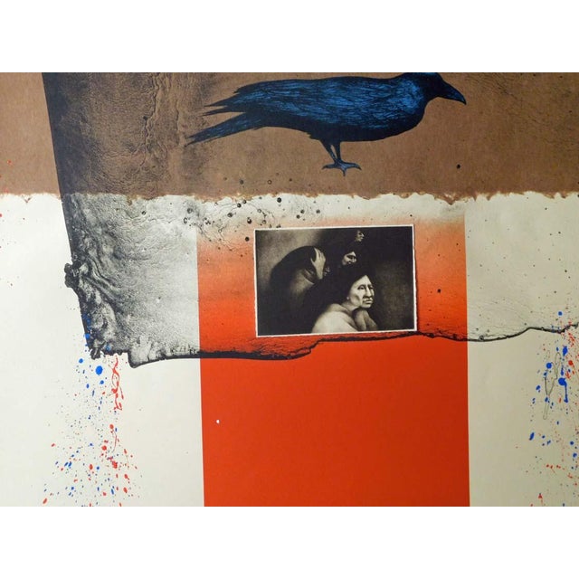 Frank Howell Wounded Knee Woman 1985 Original Lithograph Art Make Offer Red For Sale In Denver - Image 6 of 6