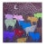 Midnight Herd – Original Colorful Cow Acrylic Painting on Raw Canvas, 24x24 Folk Art by Tatiana Duperault For Sale
