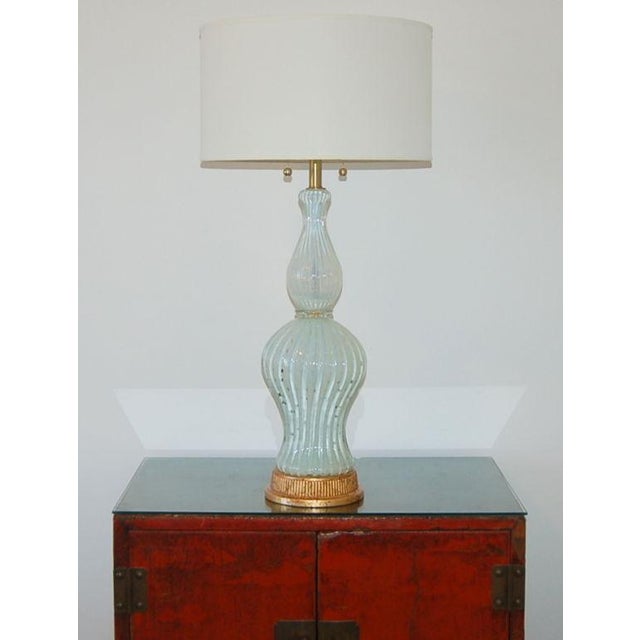 Alfredo Barbini Vintage Murano White Opaline Glass Lamp For Sale - Image 4 of 9