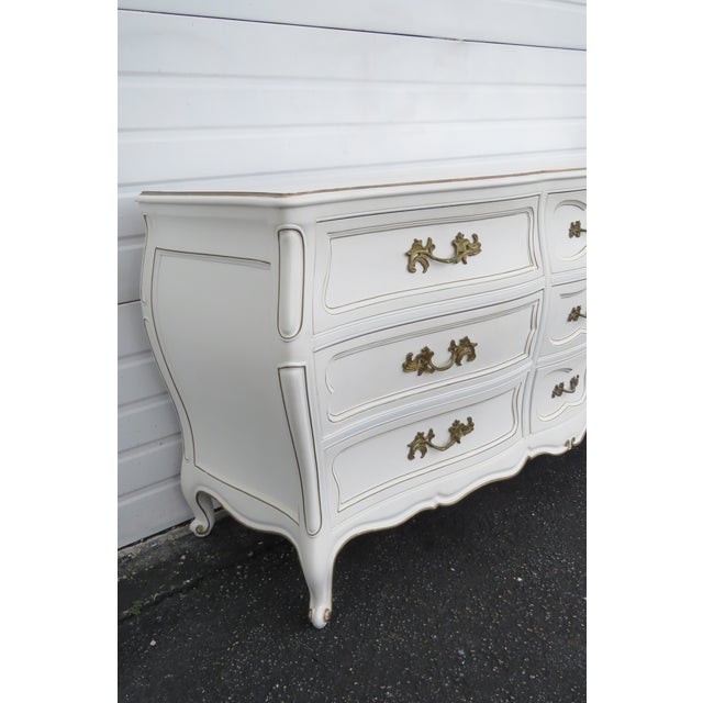 French Painted Bombay Serpentine Long Dresser Bathroom Vanity Chairish