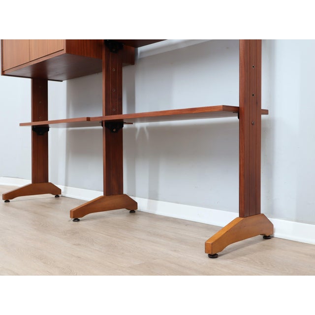 Teak Modular Wall Unit with Drop-Front Bar, 1950s For Sale - Image 9 of 16