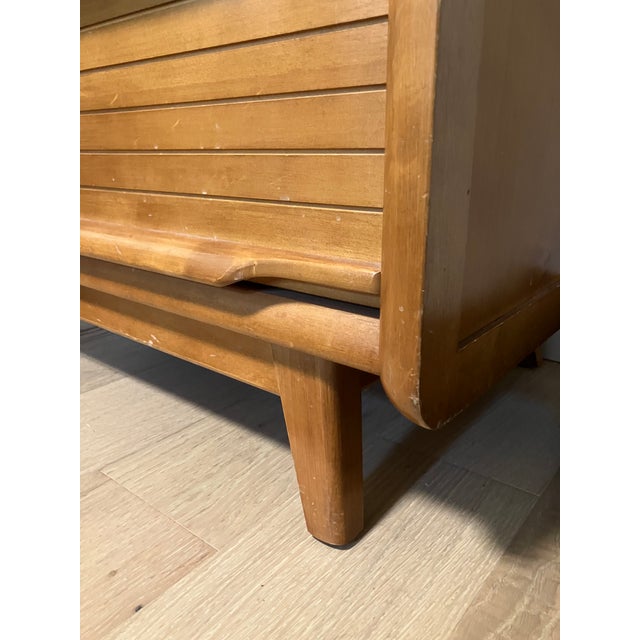 Camel Mid-Century Modern Highboy Chest by Harmon For Sale - Image 8 of 10