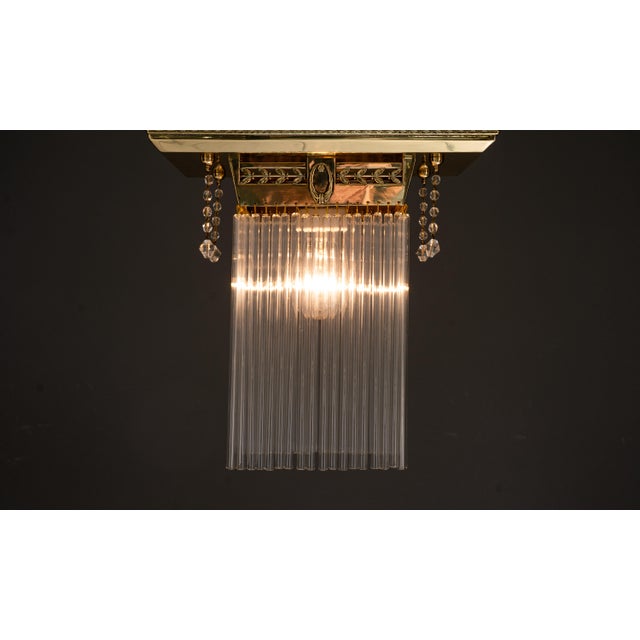 Art Deco Ceiling Lamp with Glass Sticks, Vienna, Austria, 1920s For Sale - Image 9 of 11