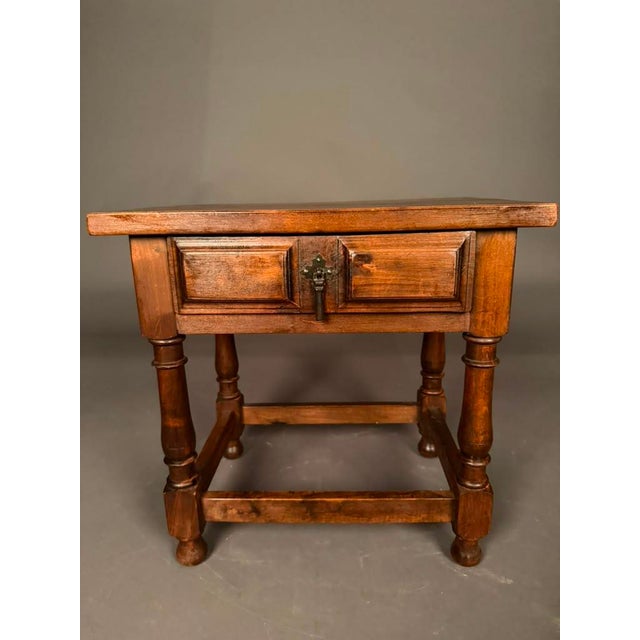 Pair of American Country English Pine Side Tables With Walnut Finish, Circa 1920s For Sale - Image 17 of 18