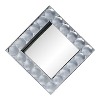 1960s-70s Silver Bubble Pop Art Frame Mirror, Turner Manufacturing For Sale