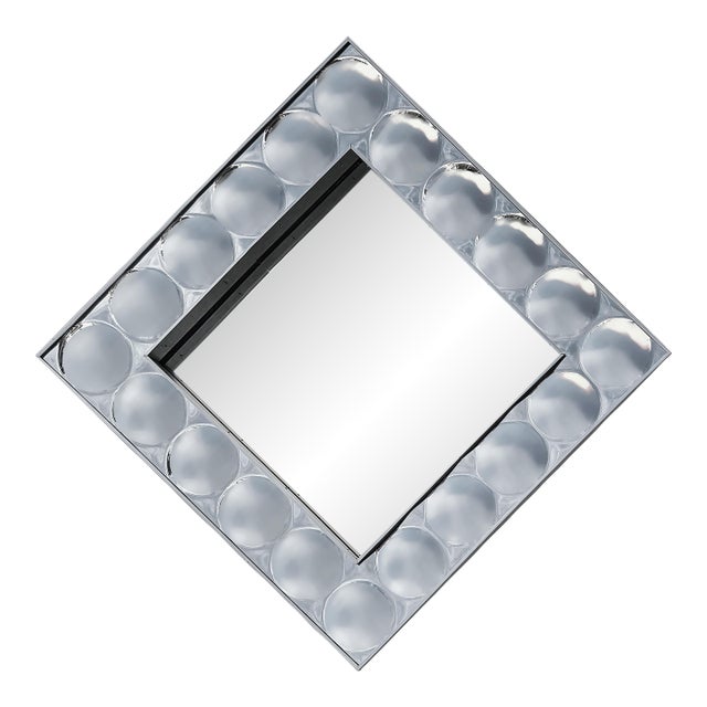 1960s-70s Silver Bubble Pop Art Frame Mirror, Turner Manufacturing For Sale