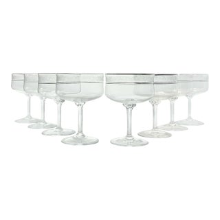 1970s Lenox “Moonspun” Coupe Champagne Glasses - Set of 8 For Sale