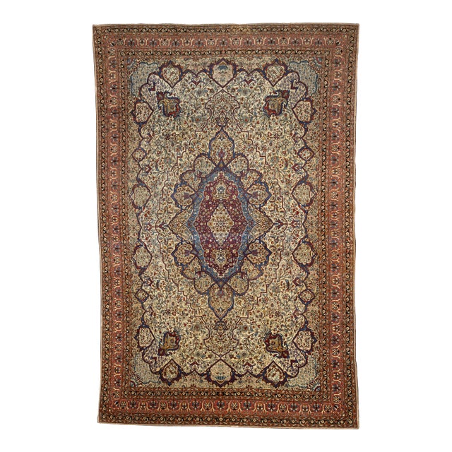 Antique Persian Mohtasham Kashan Rug 9'9" X 15’4” For Sale