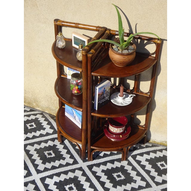 Rattan Corner Shelves, 1980s, Set of 2 For Sale - Image 11 of 17