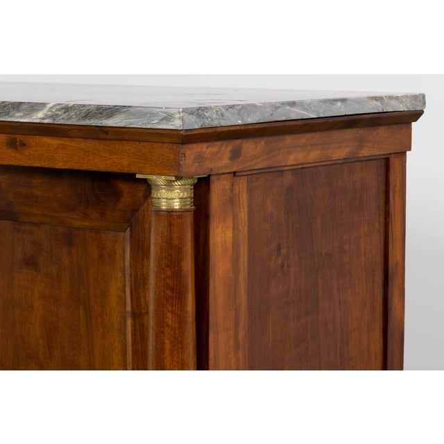 Early 19th Century French Empire Walnut Buffet With Grey Marble Top For Sale - Image 10 of 18