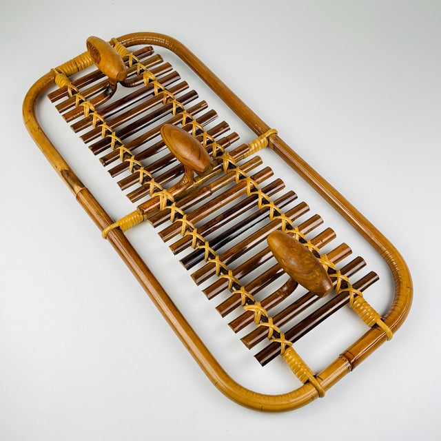 Mid-Century Modern Bamboo & Rattan Coat Rack attributed to Olaf Von Bohr, Italy, 1950s For Sale - Image 15 of 15