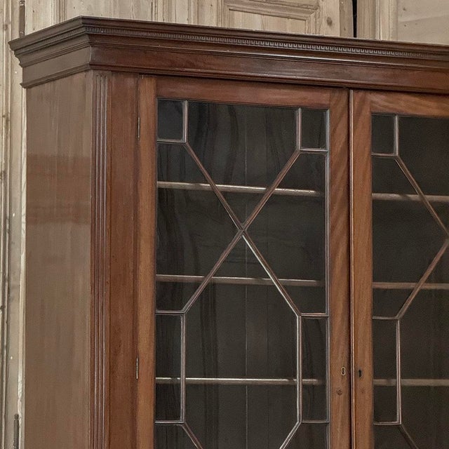 19th Century English Solid Mahogany Neoclassical Bookcase For Sale In Dallas - Image 6 of 18