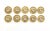 Traditional Set of 10 Vintage 1.375 In. Solid Brass Flat Collar Door Rosettes For Sale - Image 3 of 6