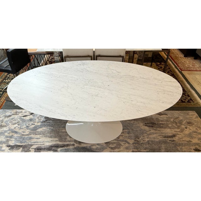 Mid-Century Modern Knoll Saarinen Dining Table, Carrera Marble For Sale - Image 3 of 12