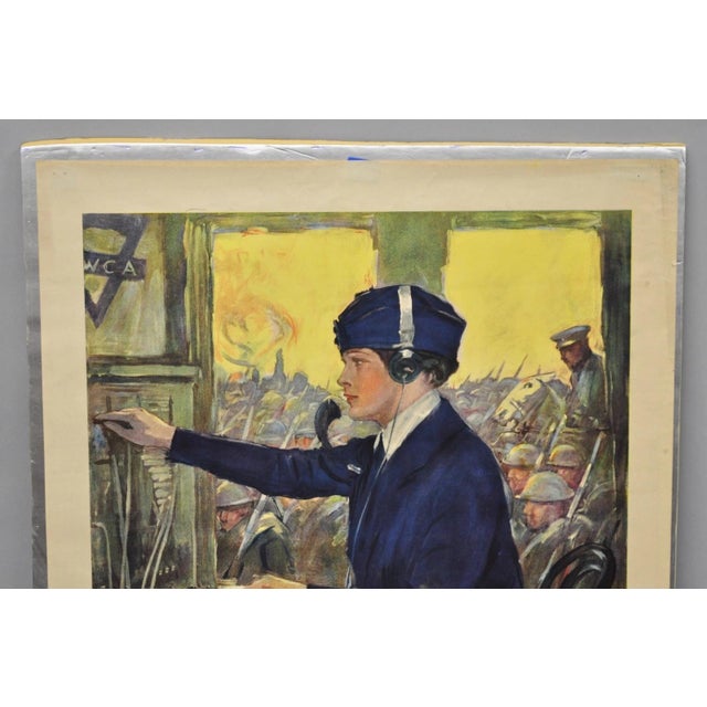 Traditional Original 1918 Ywca Wwi Poster 'Back Our Girls Over There' by Clarence Underwood For Sale - Image 3 of 16