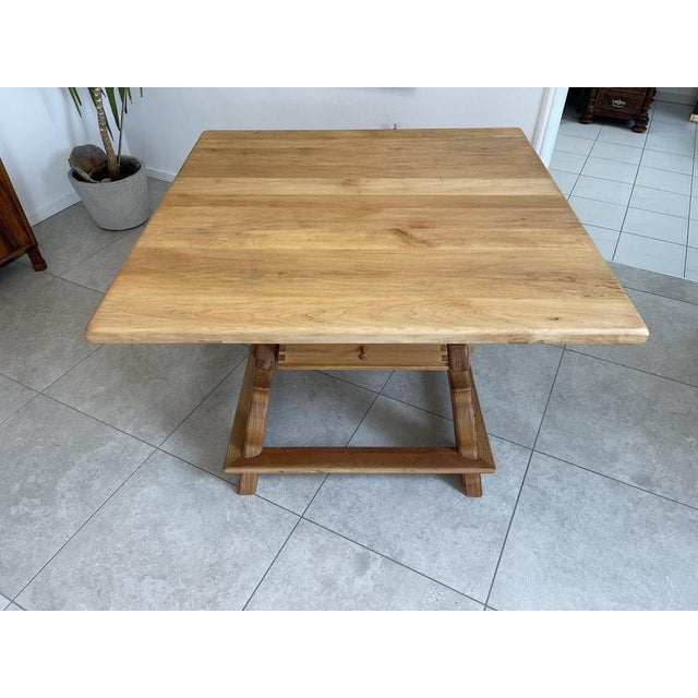 Vintage Dining Table in Natural Wood For Sale - Image 3 of 12