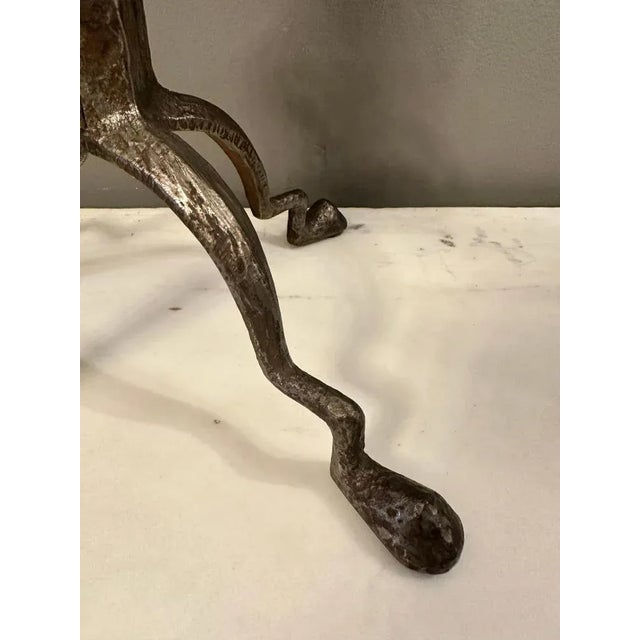 Brutalist Chain Link Wrought Iron Table Lamp, 1970 For Sale - Image 4 of 7