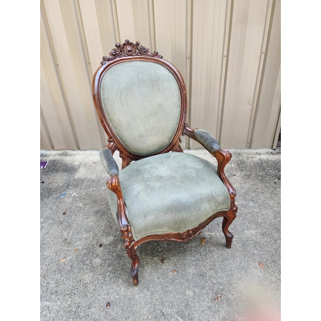 Green Victorian Armchair For Sale - Image 13 of 13