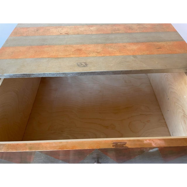 This unique chest is from the 1980s. It is birch plywood construction. It is finished in a combination of copper and...