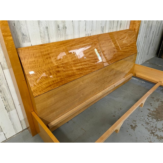 Giorgio Collection Satinwood & Leather Poster Bed For Sale - Image 4 of 12