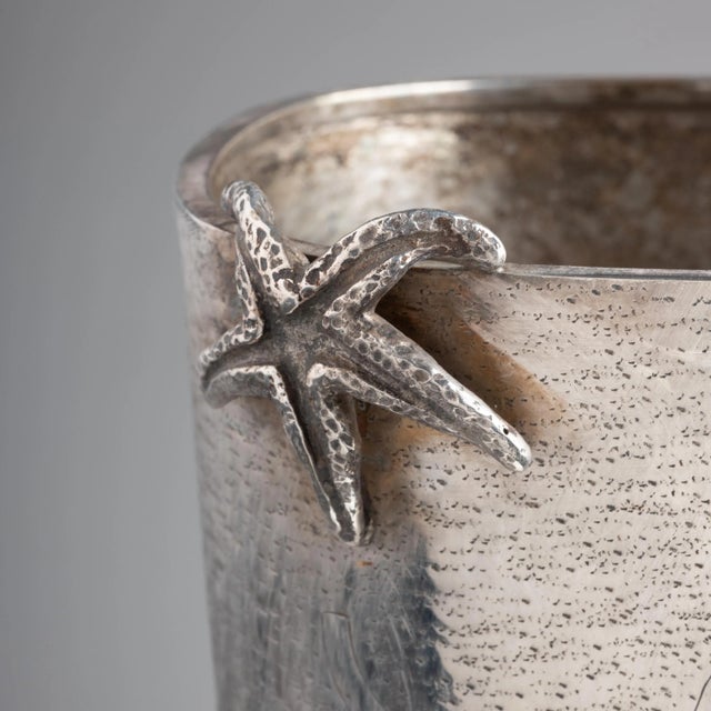 Italian Silver Vase with Shell Motifs, 1940s, in Flawless conditions. Designed 1920 to 1949