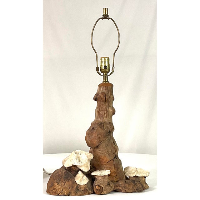 Farmhouse 1960s Folk Art, Tree Form, Rustic Country Table Lamp For Sale - Image 3 of 10