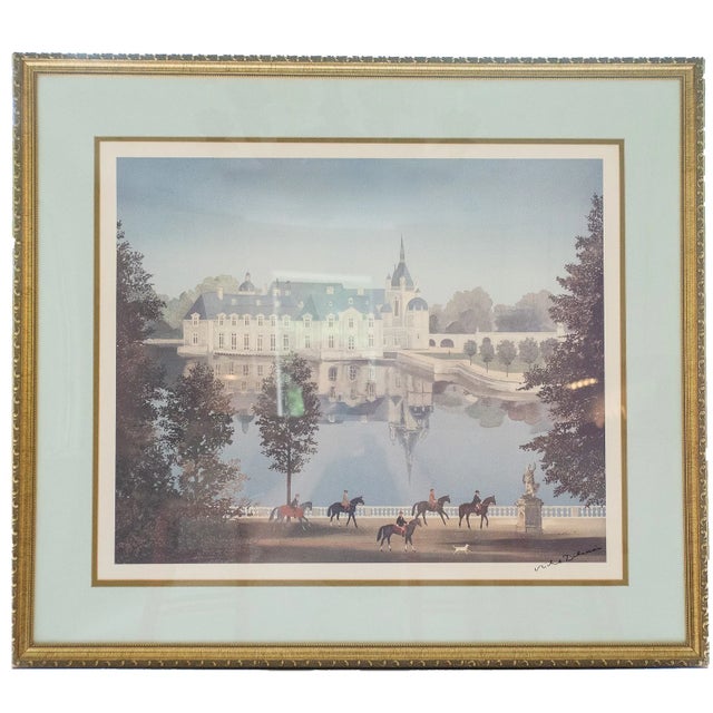 This hand-signed color print by Michel Delacroix (French, b. 1933) beautifully captures the timeless elegance of a grand...