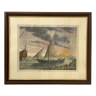 Mortier Jaillot, Boat, Fishing Tartane, The Neptune François, 1700s, Engraving, Framed For Sale