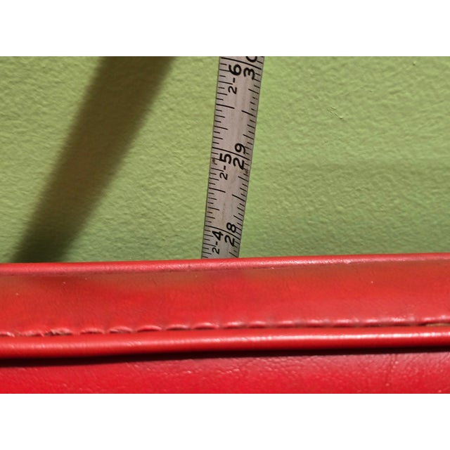 Viking Artline Style Vintage Red Vinyl & Black Metal Frame Mid-Century Modern Chair Hair Pin Legs Atomic For Sale - Image 9 of 10