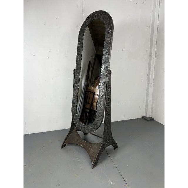 1980s Vintage Metal Floor-Standing Dressing Mirror, 1980s For Sale - Image 5 of 6
