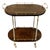 Mid-Century Modern Italian Serving Trolley Bar Cart in Lacquered Goatskin Parchment, 1960s For Sale
