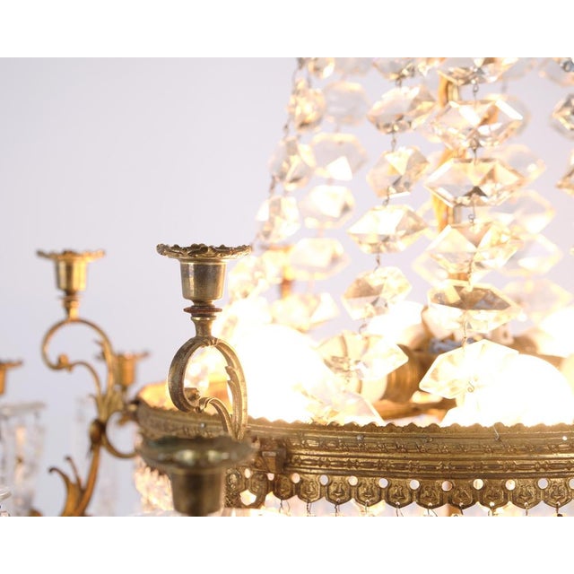 French Antique Bronze Crystal Chandelier, 1880s For Sale - Image 3 of 11