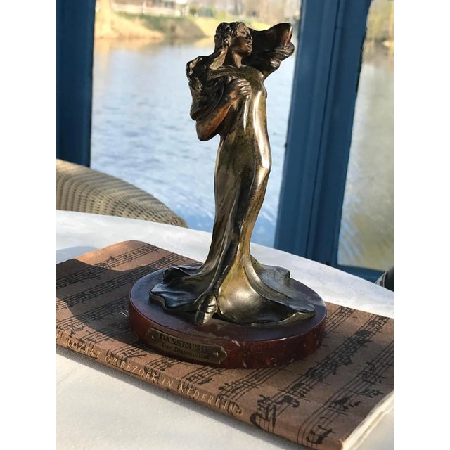 Art Nouveau Bronze Sculpture of Dancer by P.L. Dusouchet, France, 1910s For Sale - Image 9 of 9