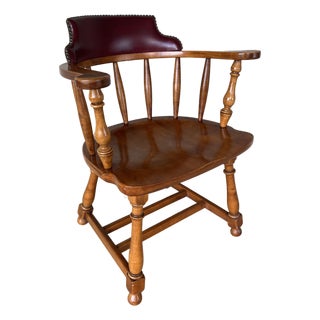 Vintage Maple Barrel Back Saloon Chair For Sale