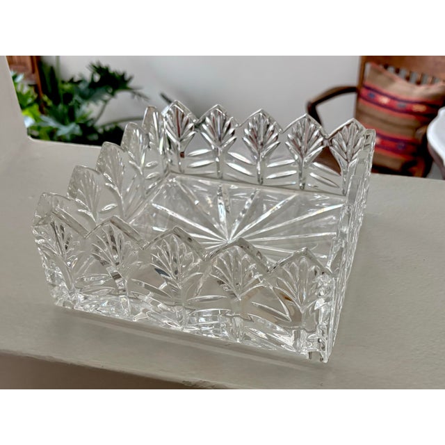 Late 20th Century Late 20th Century Crystal Square Napkin Holder For Sale - Image 5 of 10