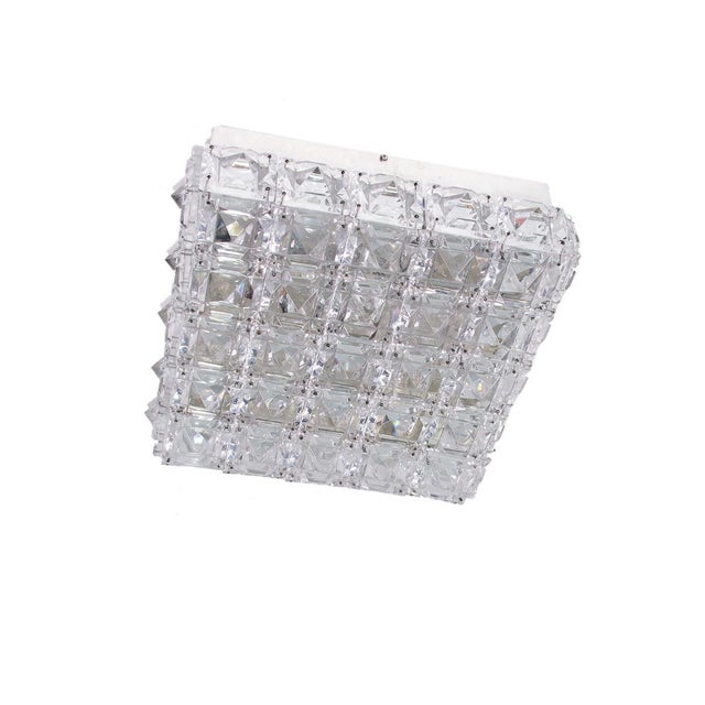 Flush Mount in Crystal & Nickel by Rolf Gutbrod for Lobmeyr / Bakalowits & Sons For Sale - Image 4 of 8