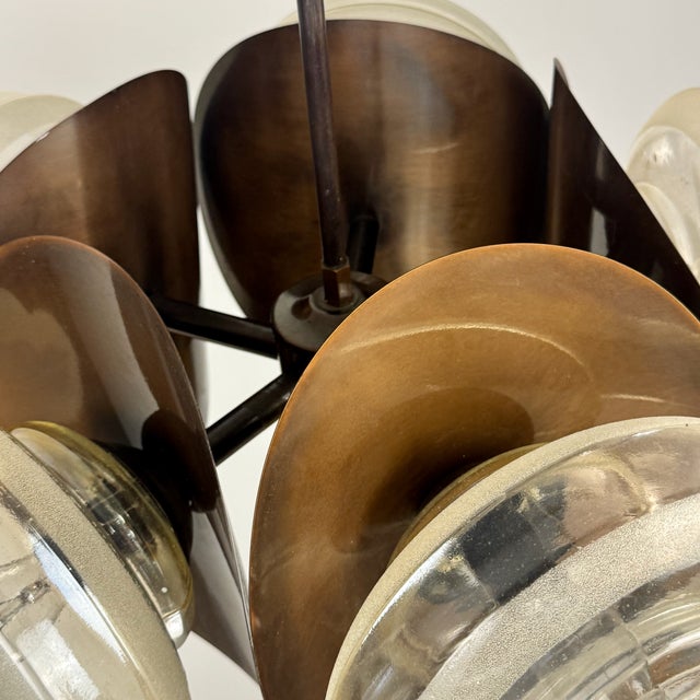 Metal Brutalist Copper Pendant Light, 1970s For Sale - Image 7 of 8