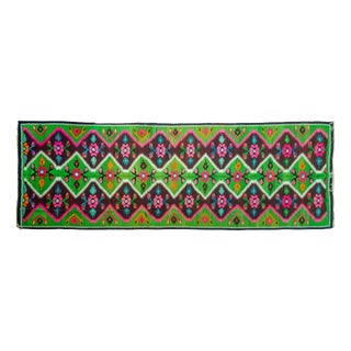 Vintage Romanian Oltenia / Muntenia-Style Handwoven Wool Flatweave Runner Rug, 1960s For Sale