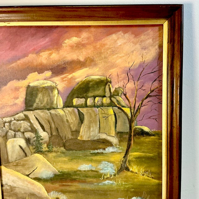 Wood 1972 Impressionist Rustic Landscape Original Oil Painting, ‘Old Wyoming’ by Kay Anthony For Sale - Image 7 of 15