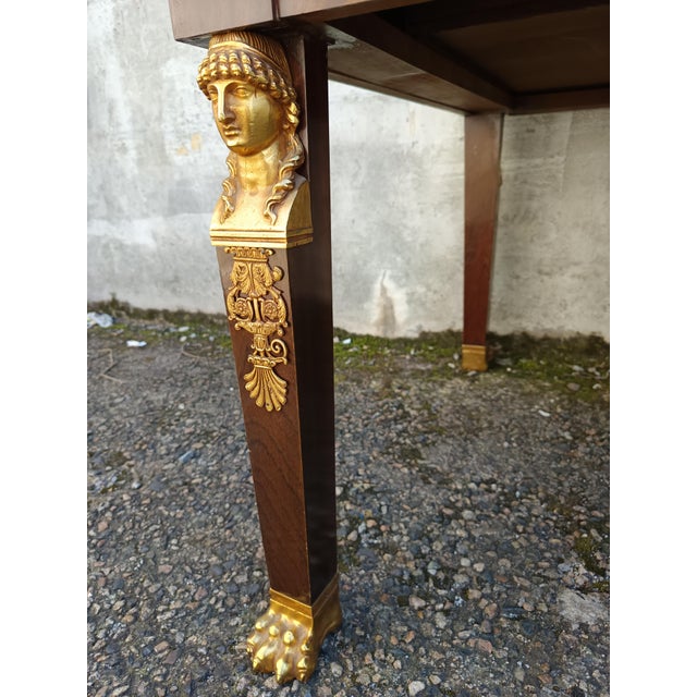 Empire Desk in Bronze and Leather, 1950s For Sale - Image 15 of 18