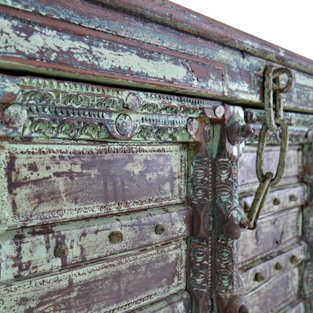 Early 20th Century Vintage Handmade Carved Sliding Door | 57 Inch Tall Decorative Wall Panel and Carved Border Around the Door | Solid Wood Vintage Wall Art For Sale - Image 5 of 6