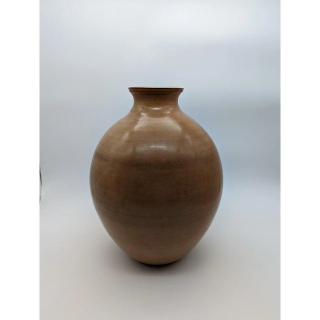 Contemporary Vintage Hand-Thrown Raku Pottery Vase, Artist Signed For Sale - Image 3 of 9