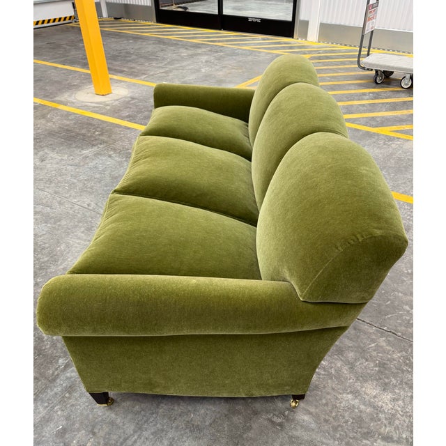 2010s George Smith Mohair Full Scroll Arm Sofa For Sale - Image 5 of 7