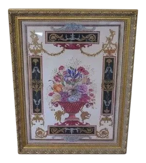 Large Floral Decorative Artwork Artist Signed
